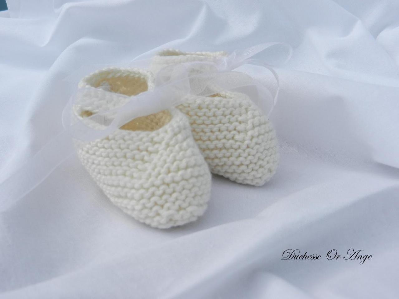 cream baby booties